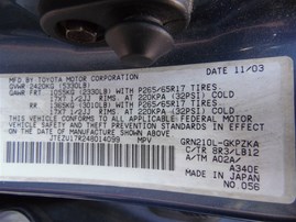 2004 Toyota 4Runner Limited Sage 4.0L AT 2WD #Z24690